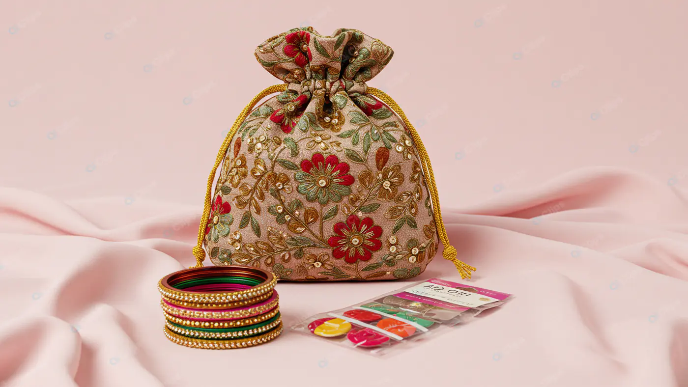 Embroidered Potli Bag with Accessories