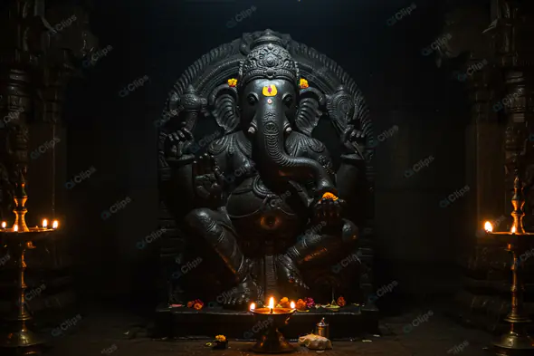 Illuminated Ganesha Shrine