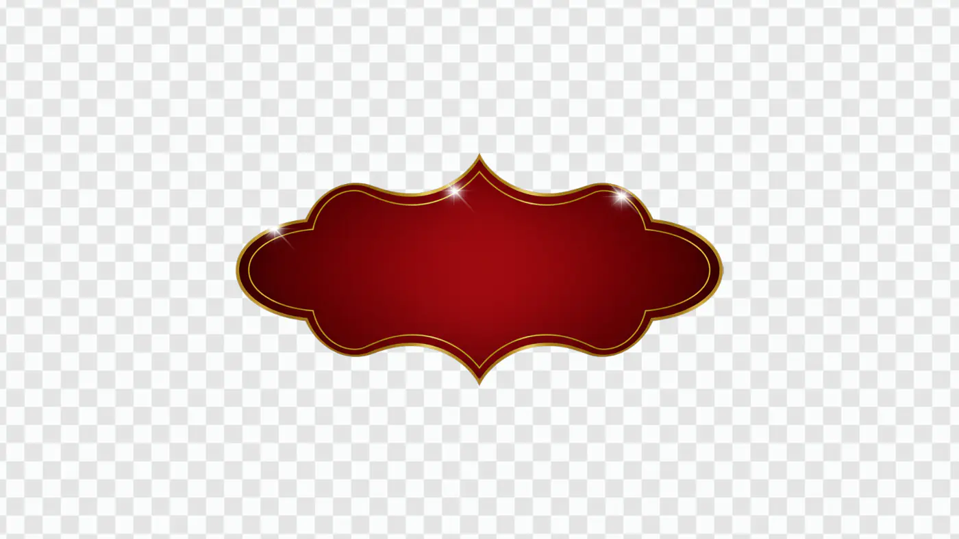 Elegant Red and Gold Label Frame PNG Clipart for Invitations and Packaging