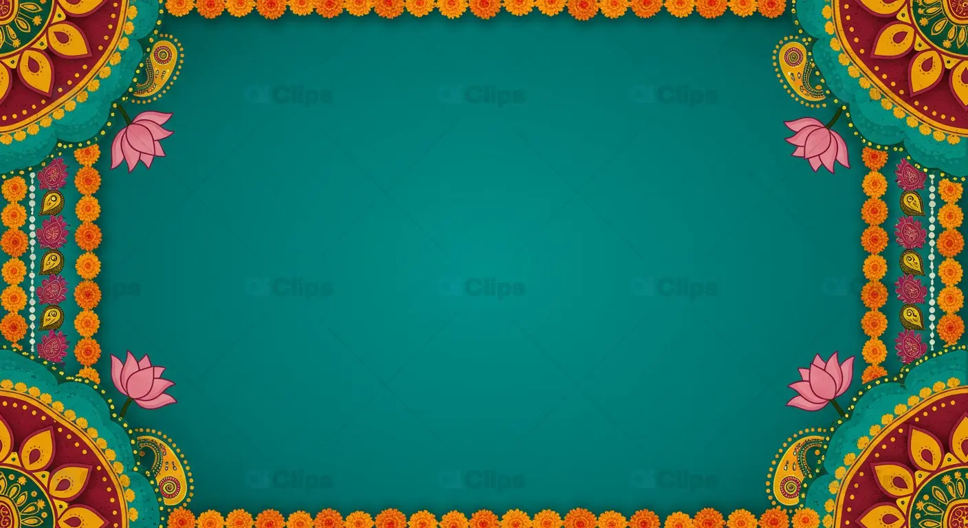Festive Rangoli Border Background