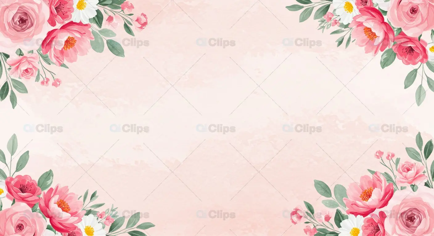 Elegant Pink Floral Border Background