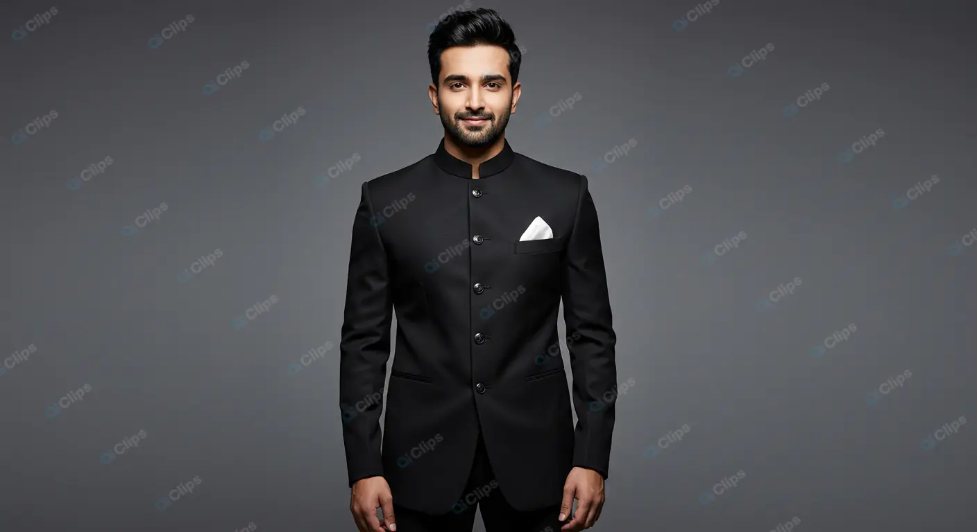 Elegant Black Bandhgala Suit