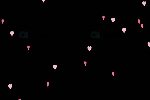 Soft Pink Hearts Falling Animation on Black
