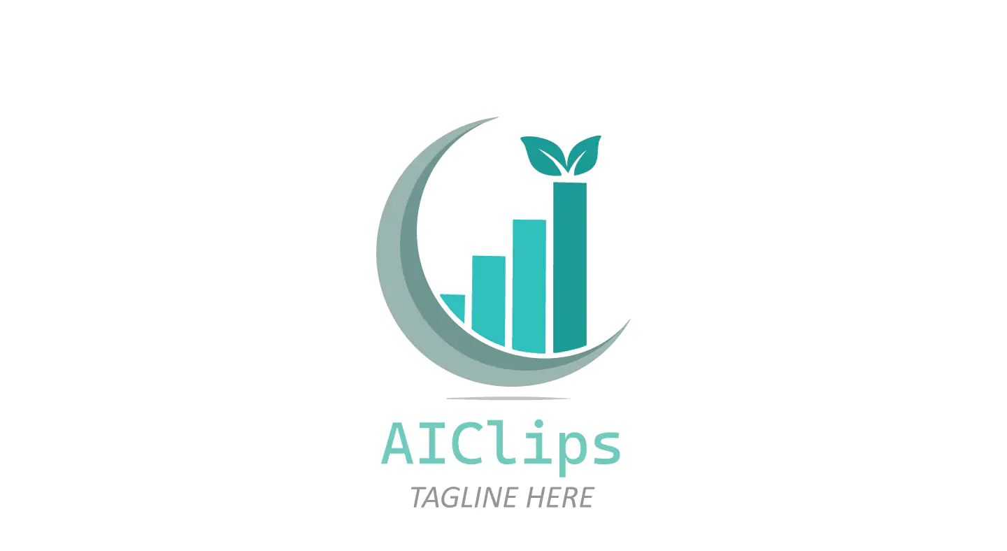 Eco-Friendly Bar Graph Logo with Leaf Growth in Green for Sustainable Business and Analytics
