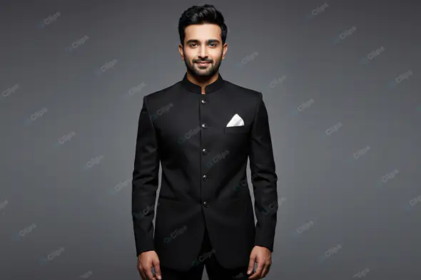 Elegant Black Bandhgala Suit