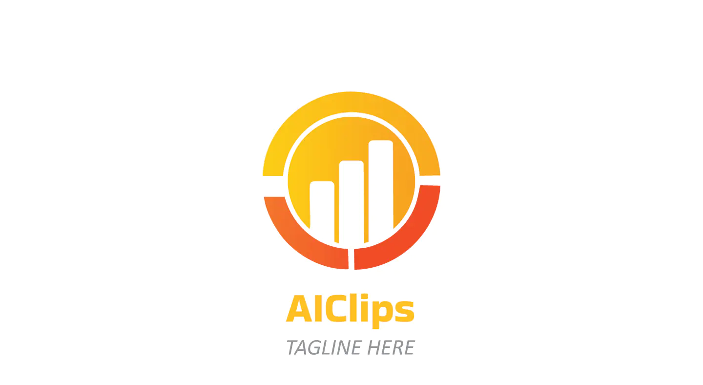 Circular Bar Chart Logo in Yellow-Orange Gradient for Finance, Analytics, and Business Brands
