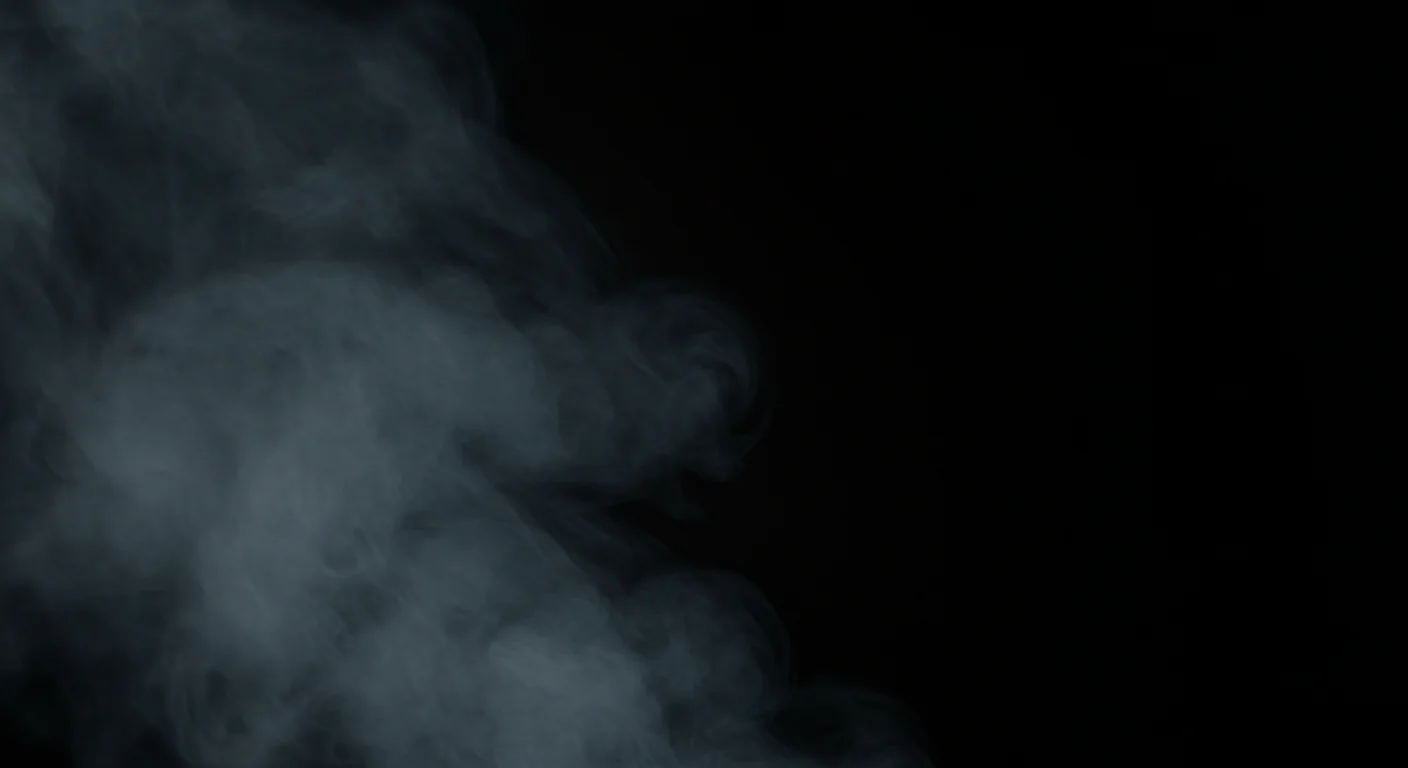 Dense White Smoke Texture on Dark Black Background