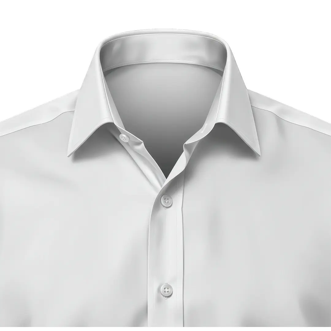 White Formal Shirt Collar PNG – Transparent Background Front View for Mockups