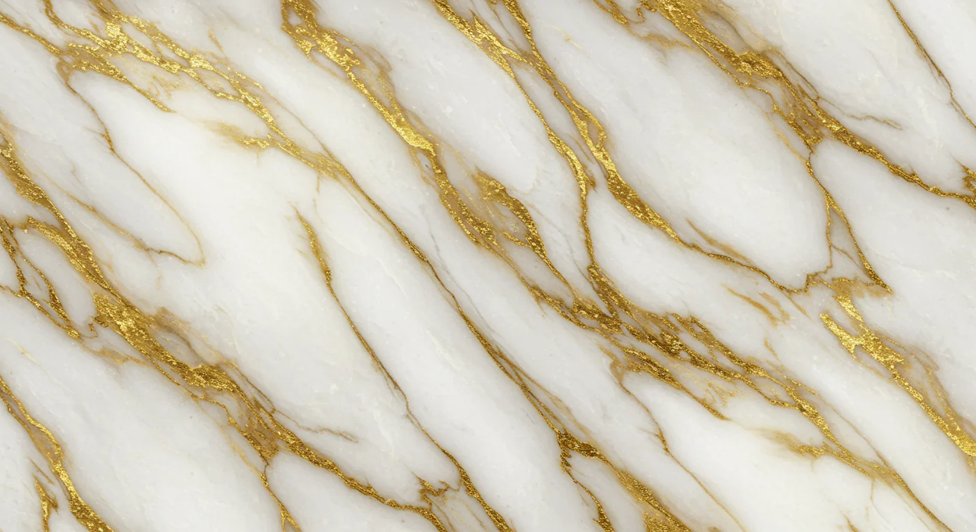 Cracked White Marble Texture with Bold Gold Veins for Premium Designs