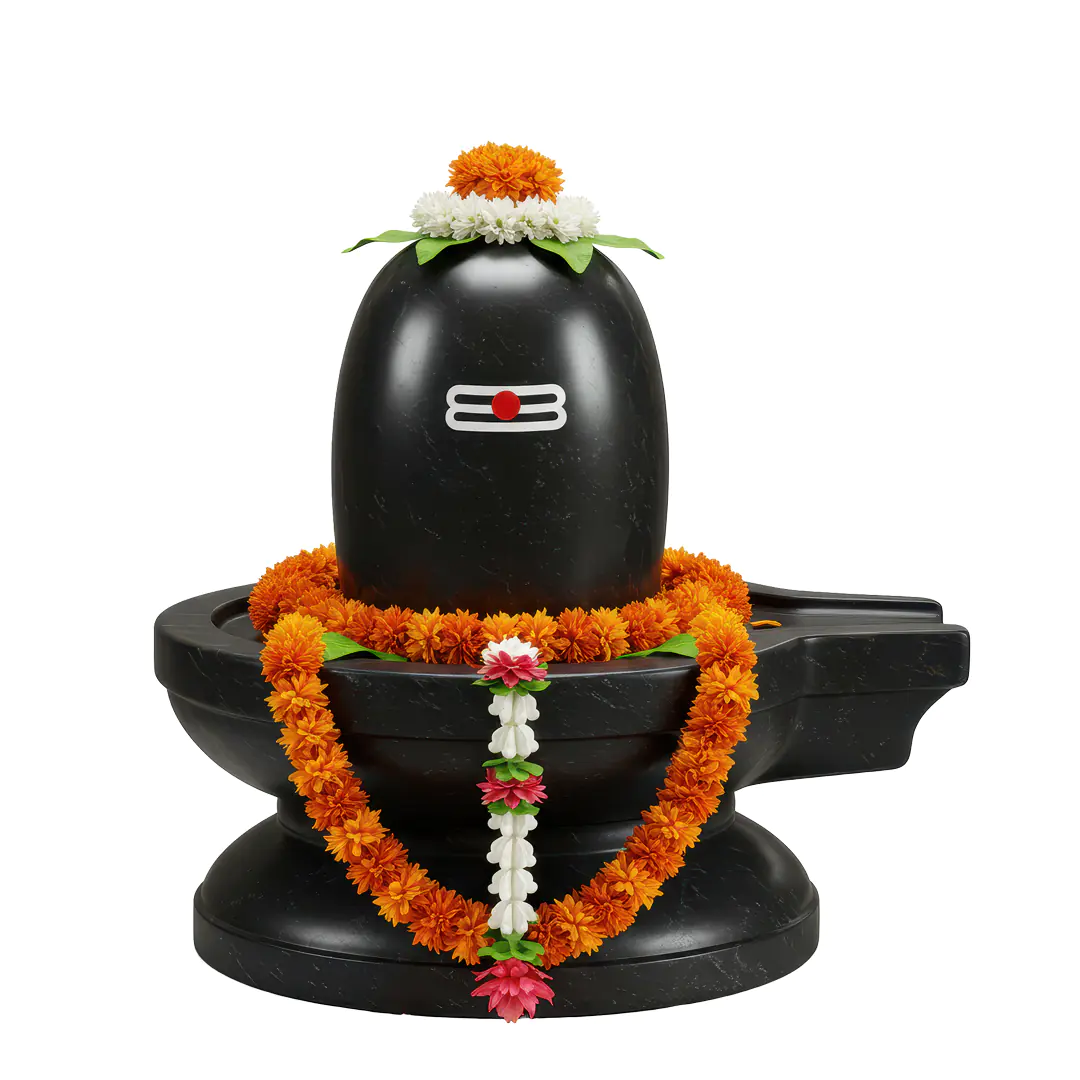 Shivling PNG – Decorated Black Shiva Linga