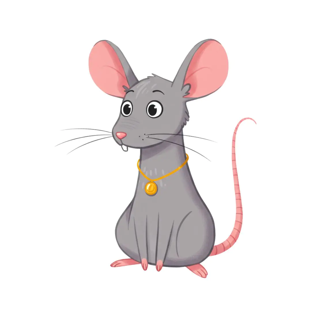 Charming Cartoon Mouse with Golden Pendant