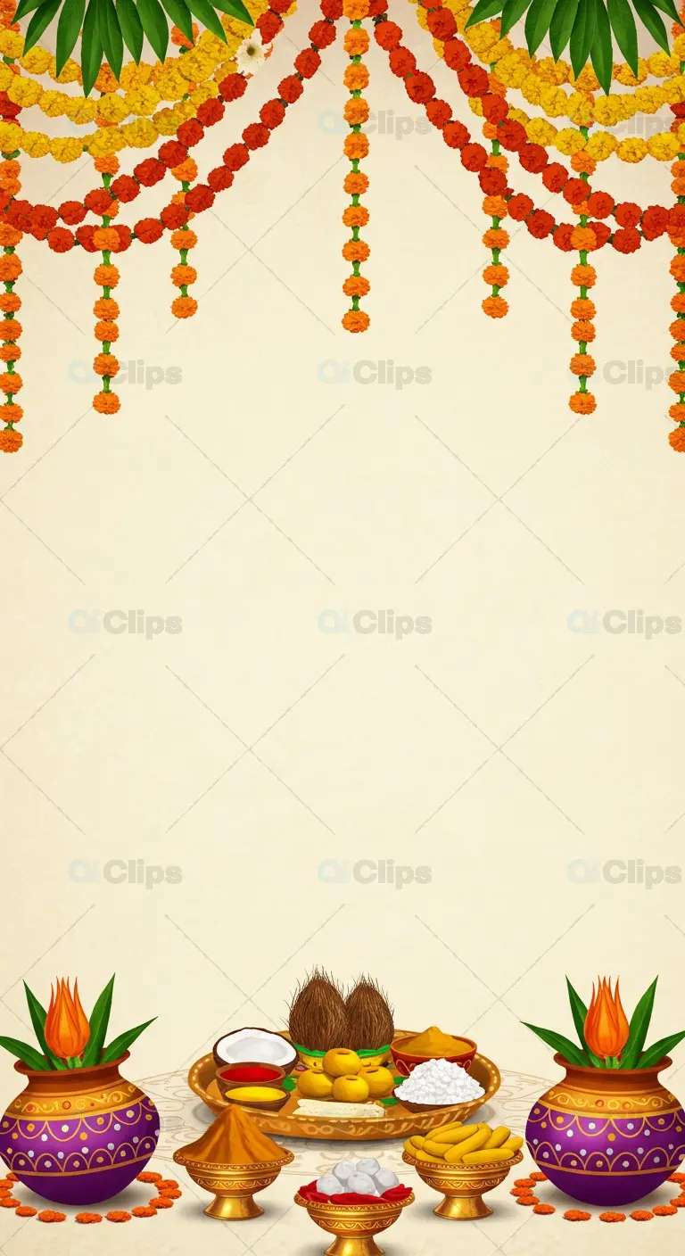 Traditional Vertical Pooja Background
