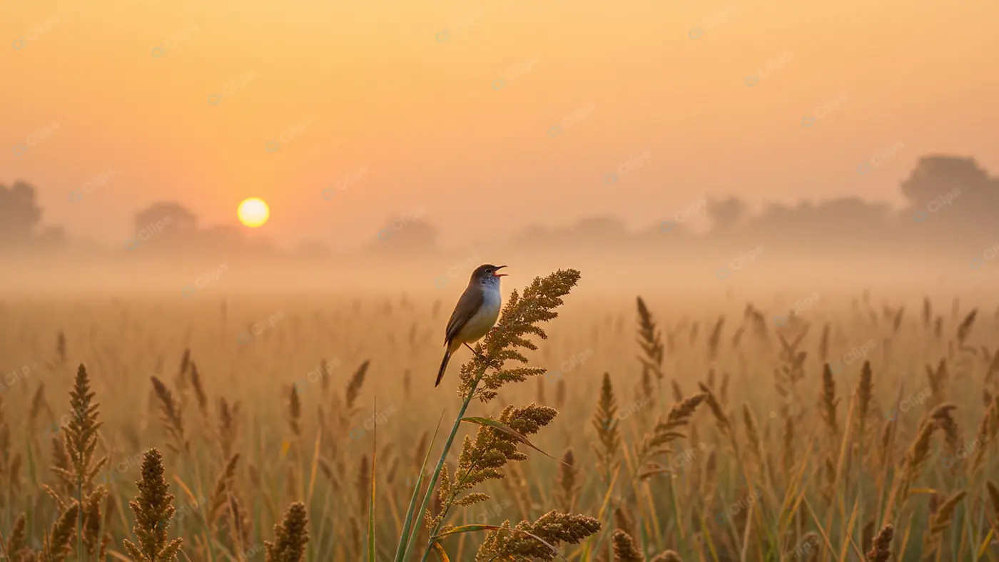Songbird at Misty Sunrise
