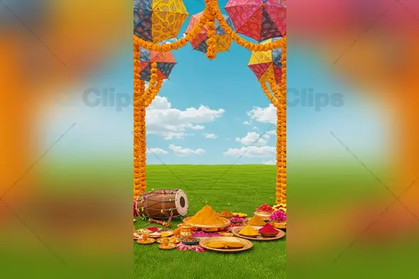 Traditional Haldi Ceremony Background