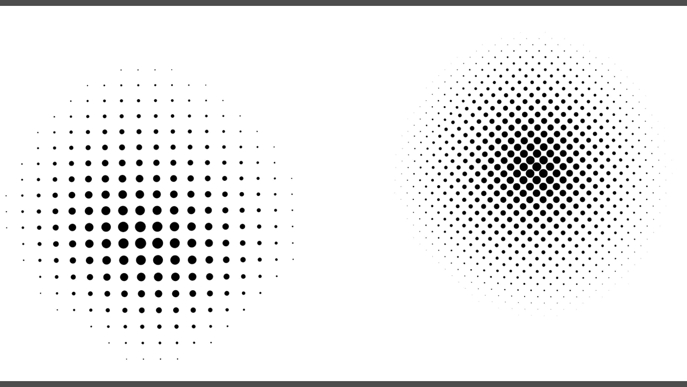 Minimal Halftone Circle Dot Texture Set for Graphic Design