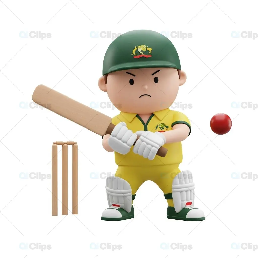 Australian Cricket Player 3D Illustration