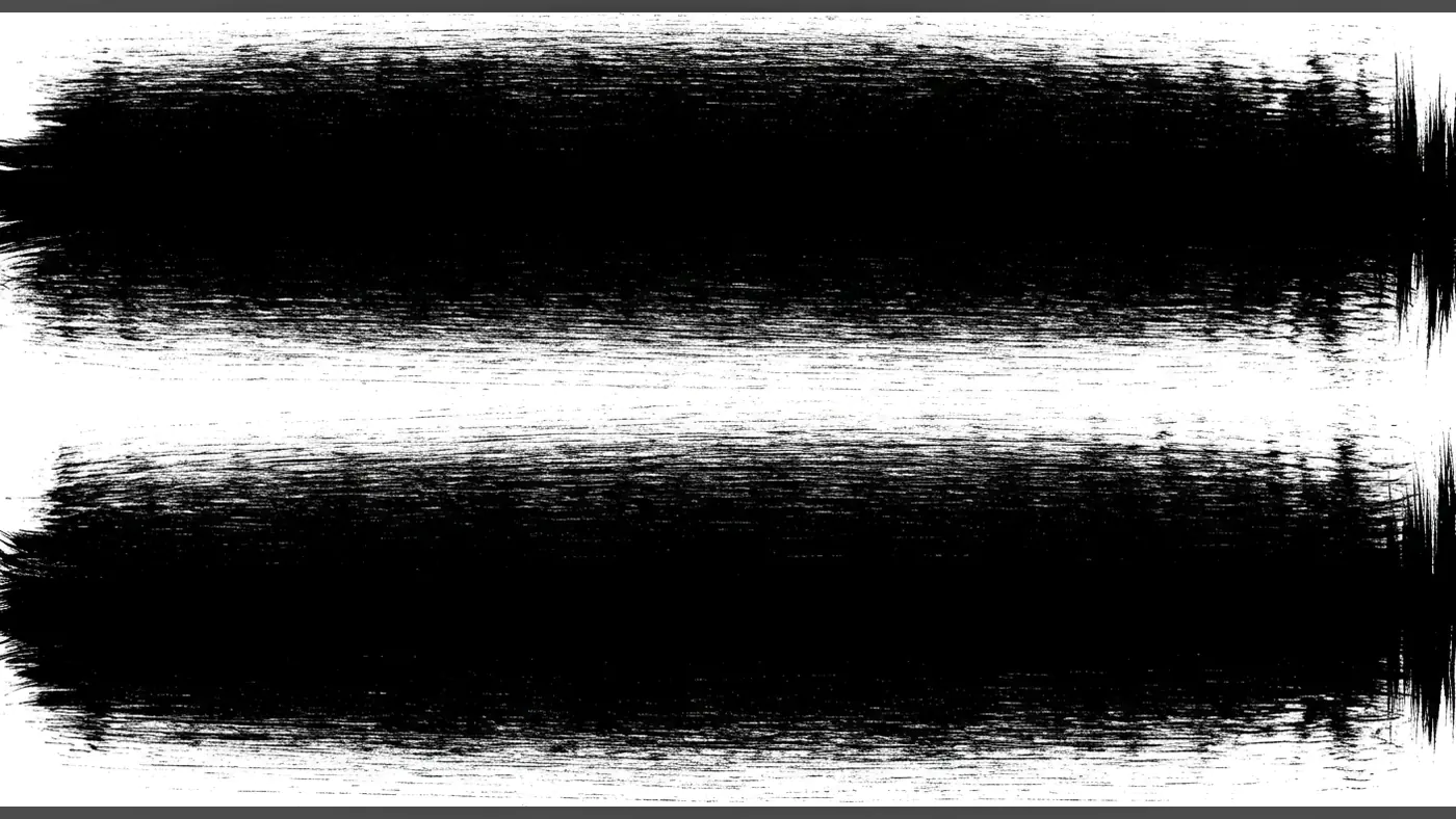 Horizontal White Brush Stroke on Black Grunge Background