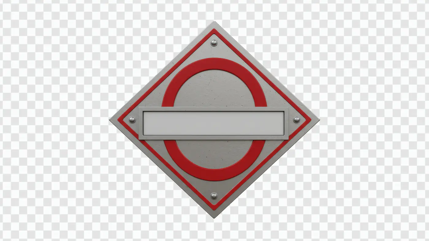 Blank Metro Station Signboard PNG – Editable Indian Railway Nameplate Design