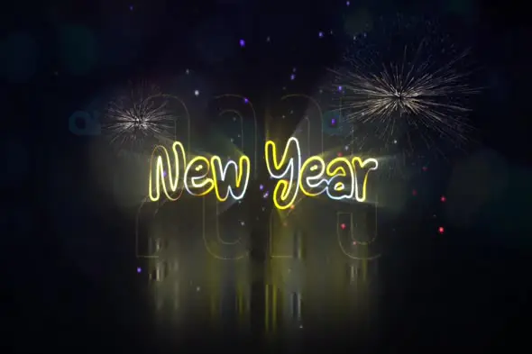Neon Glow New Year Celebration Animation