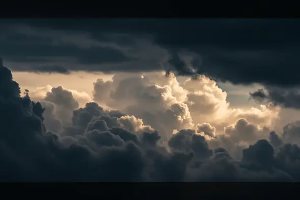 Dramatic Evening Cloud Texture with Sunlight Glow