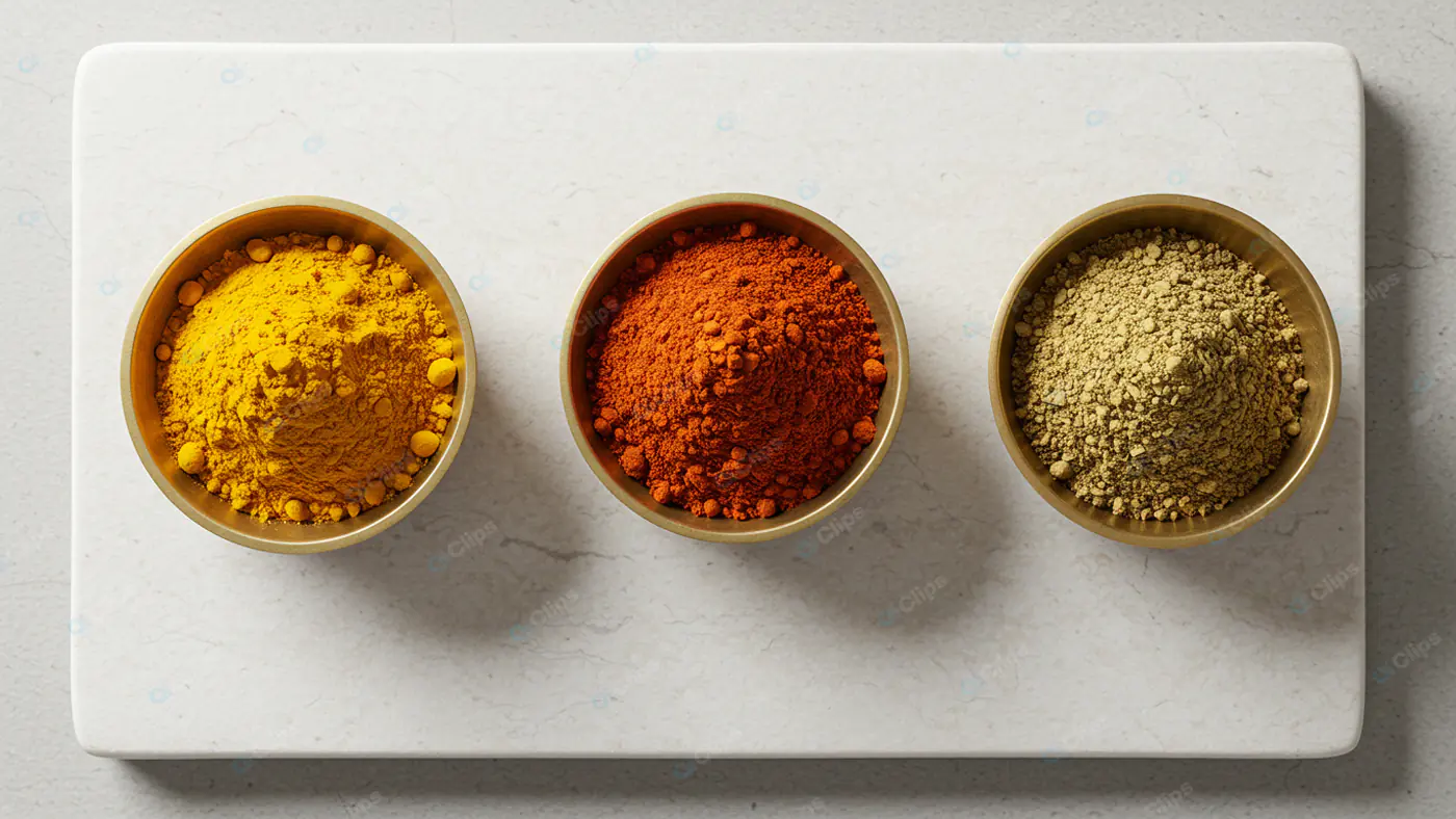 Vibrant Spice Trio on Marble