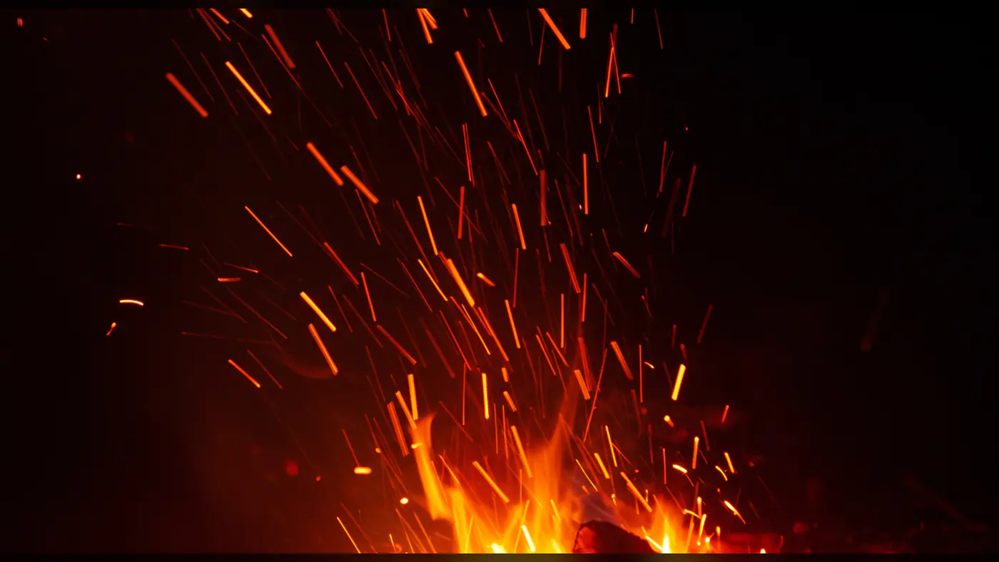 Dynamic Fire Embers Overlay with Rising Sparks