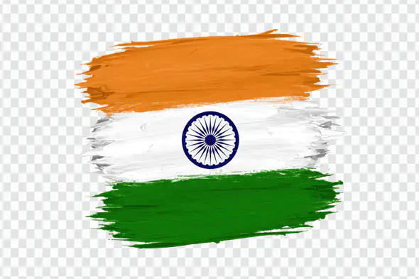 Indian Flag Brush Stroke PNG Clipart with Ashoka Chakra