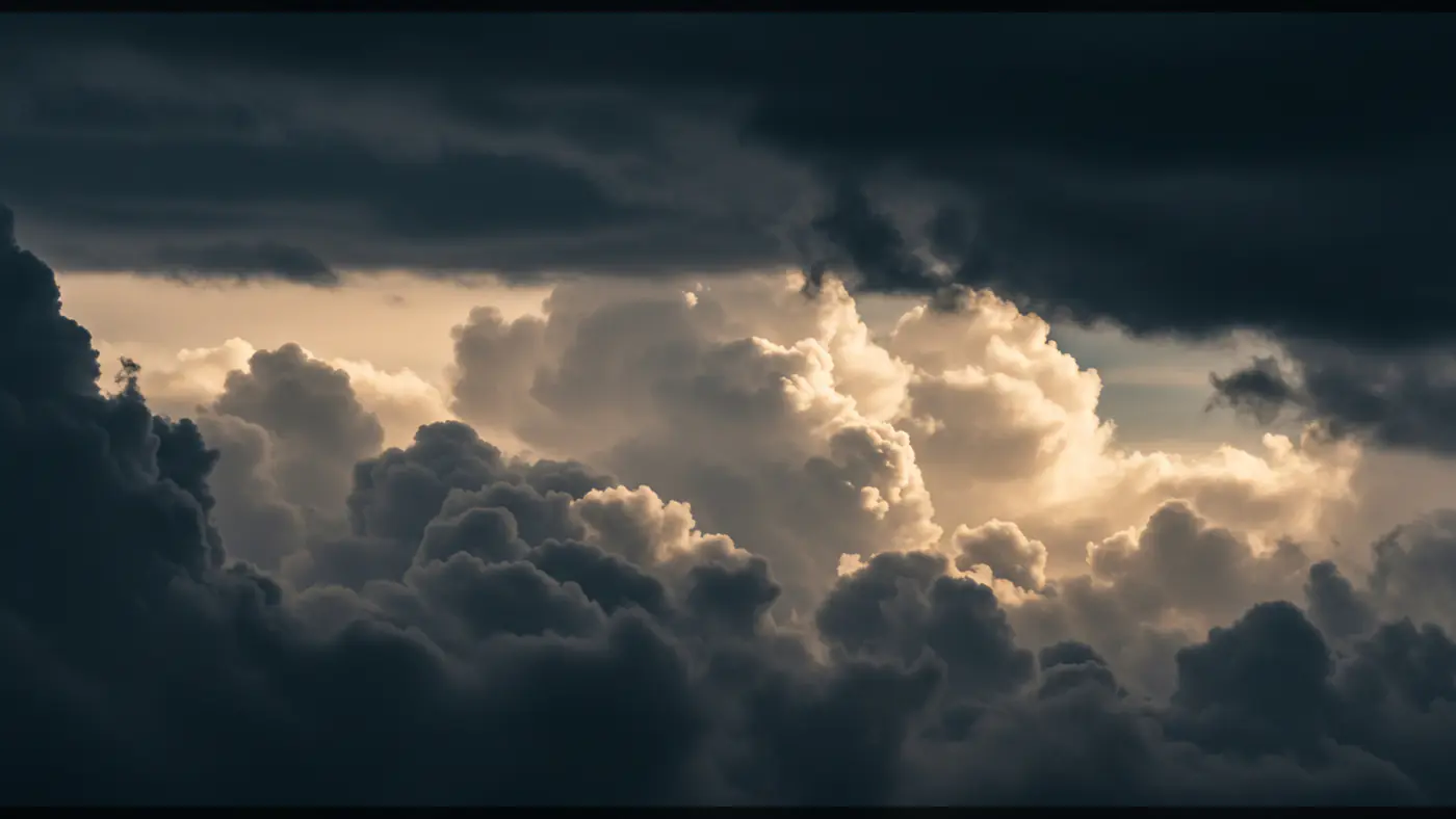Dramatic Evening Cloud Texture with Sunlight Glow