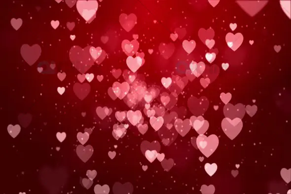 Heart Particles on Black Gradient Background