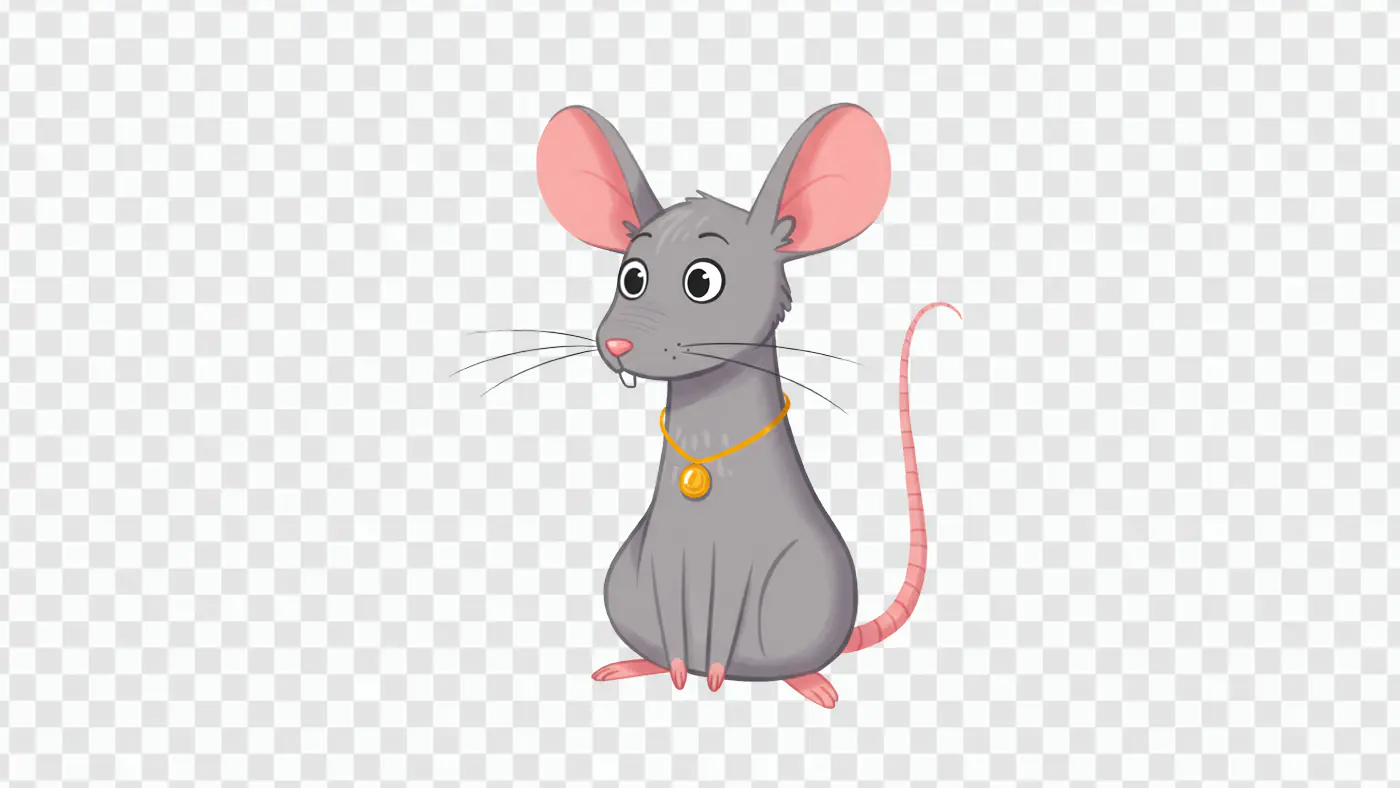 Charming Cartoon Mouse with Golden Pendant