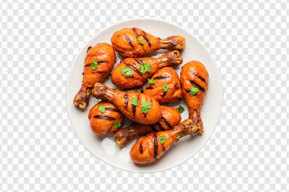 Spicy Indian Grilled Chicken Drumsticks PNG for Menus & Food Promotions