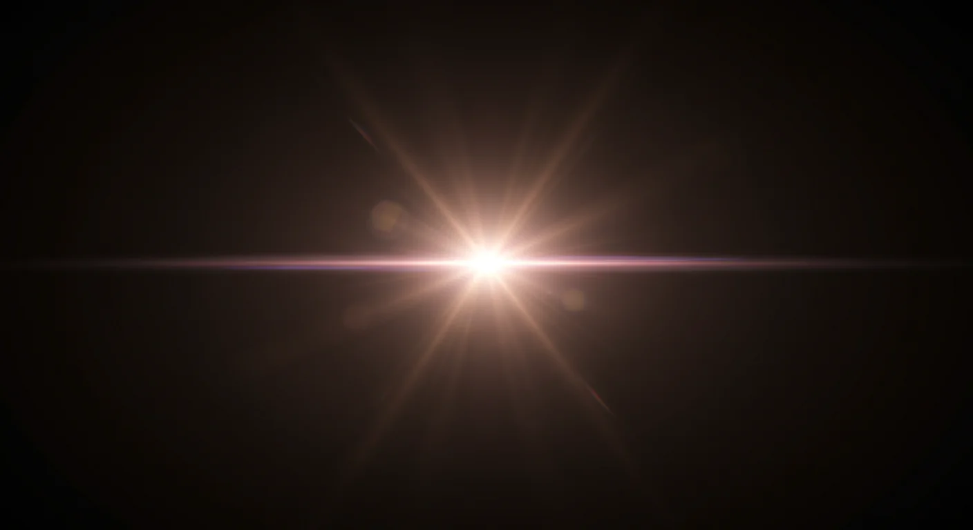 Cinematic Warm Lens Flare with Horizontal Glow and Subtle Bloom