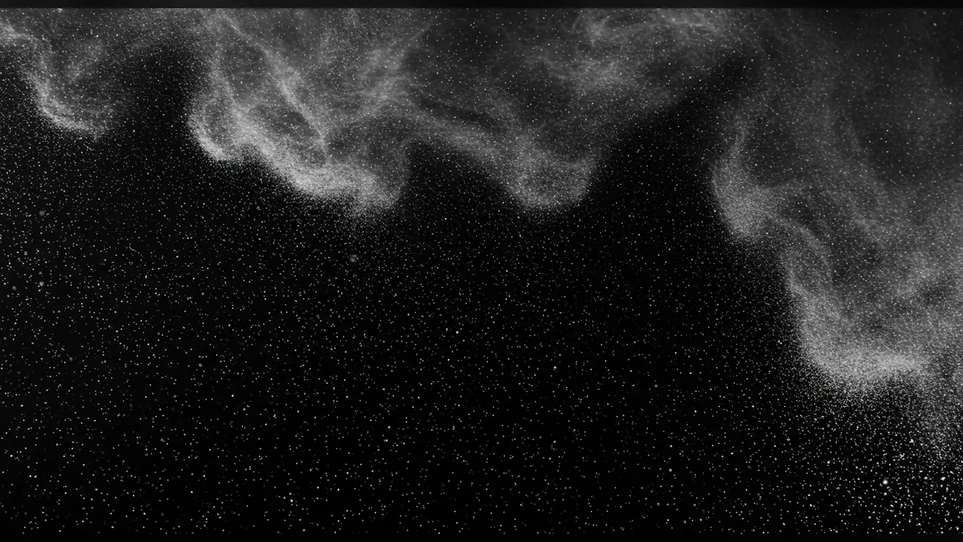 Fine Dust Cloud and Smoke Overlay on Black Background