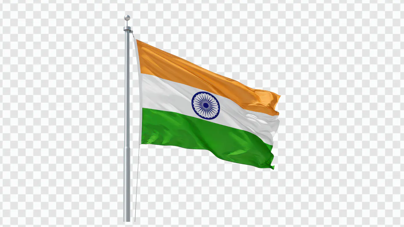 Indian Tricolor Flag PNG on Transparent Background