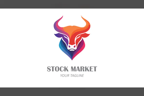 Gradient Bull Logo for Stock Market and Financial Branding