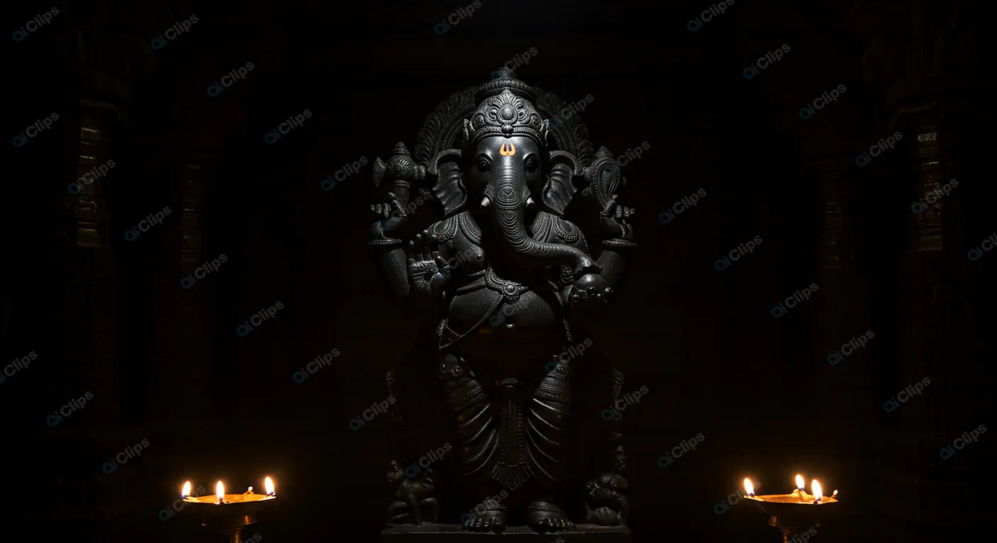 Majestic Ganesha in Divine Darkness