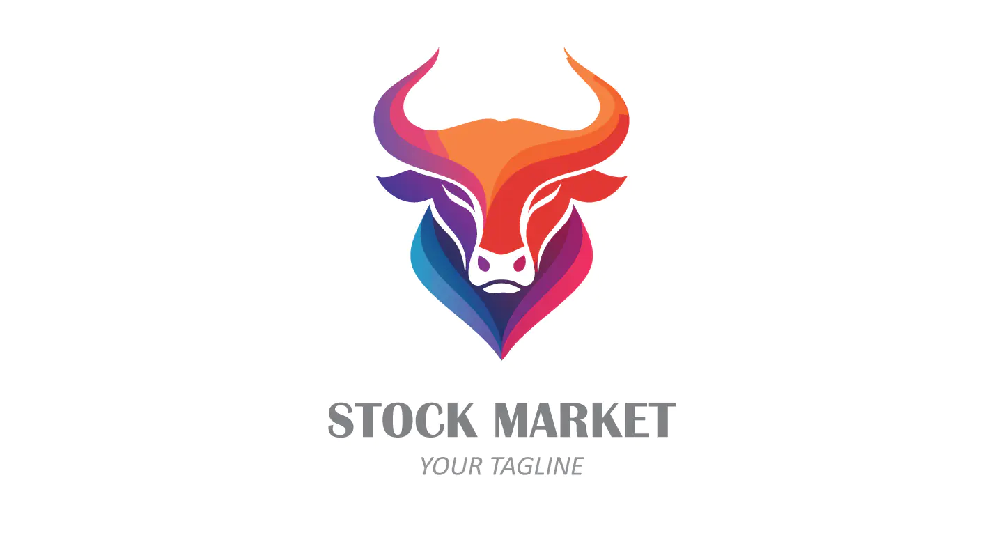 Gradient Bull Logo for Stock Market and Financial Branding