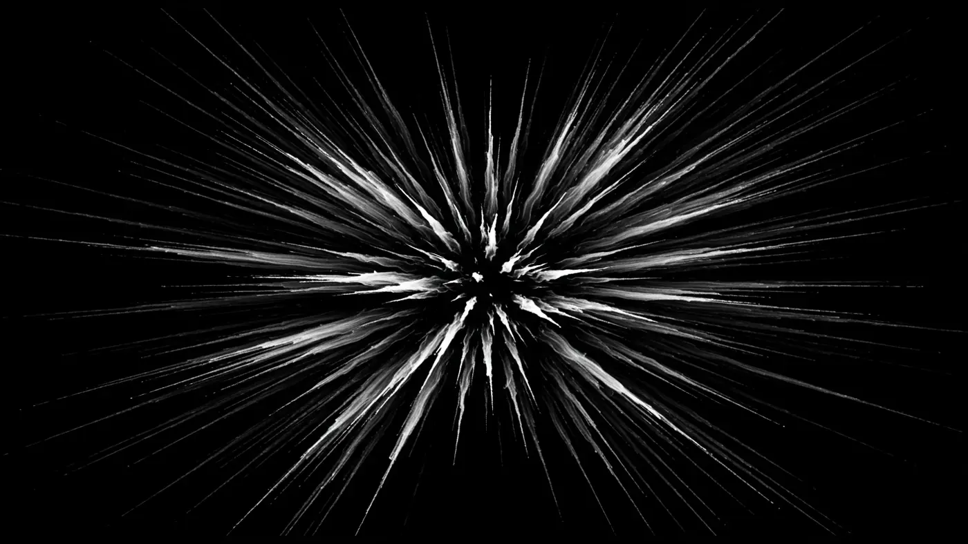 Radial Ink Blast Texture on Black Background