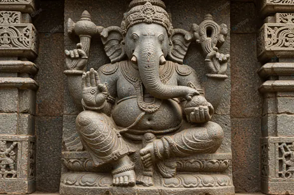 Ancient Ganesha Stone Carving