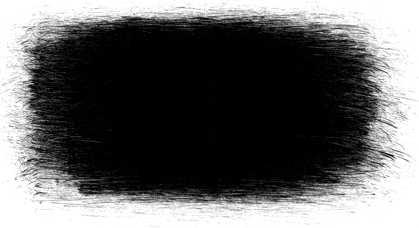 Textured Grunge Black Brush Frame on White Background