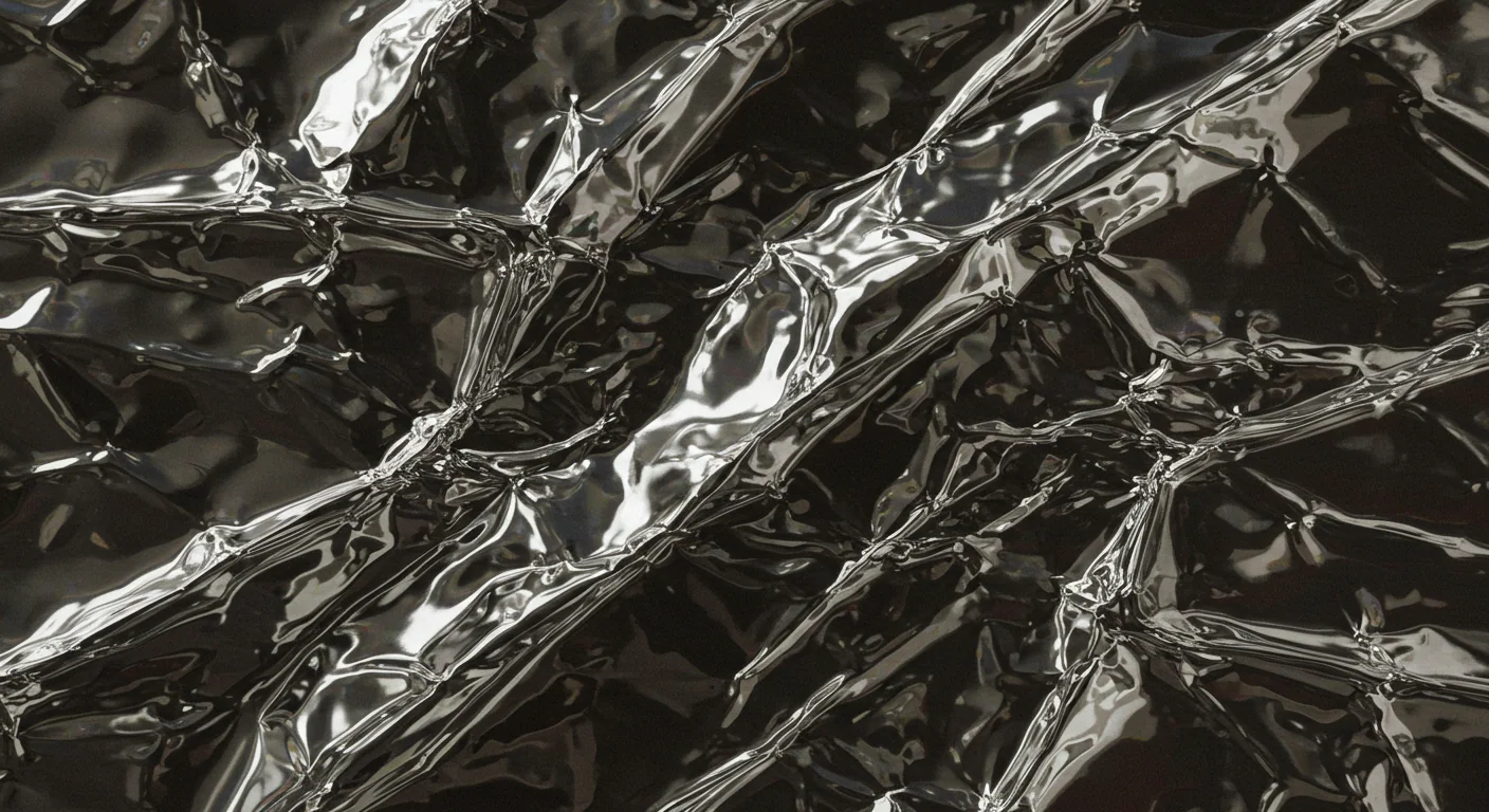 Silver Crinkled Foil Texture Background