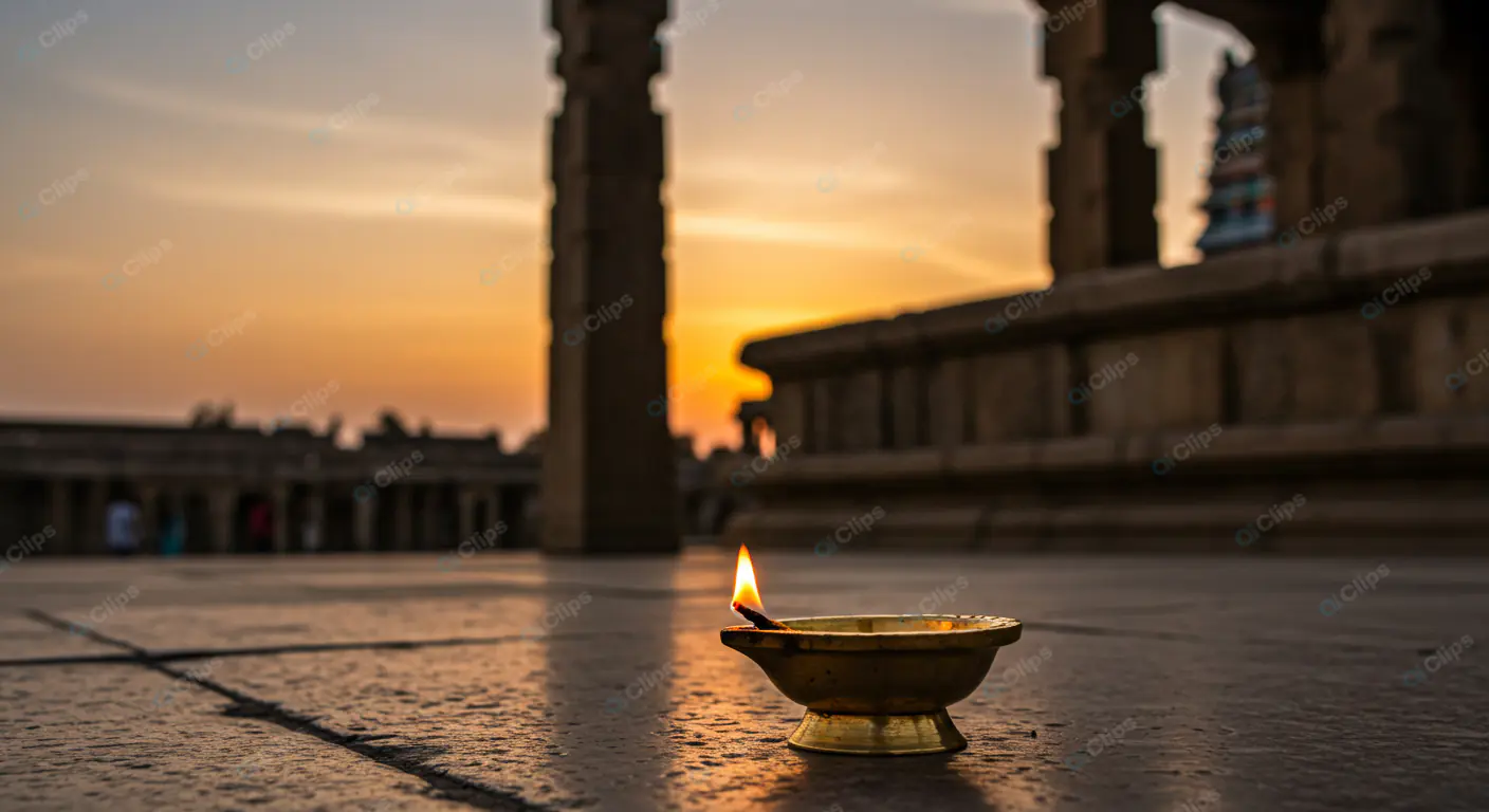 Sacred Flame at Temple Sunset