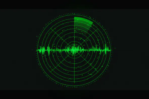 Advanced Green Radar Screen with Pulse Waves