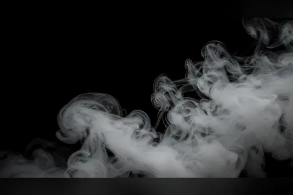 Realistic White Smoke Texture Overlay on Black Background
