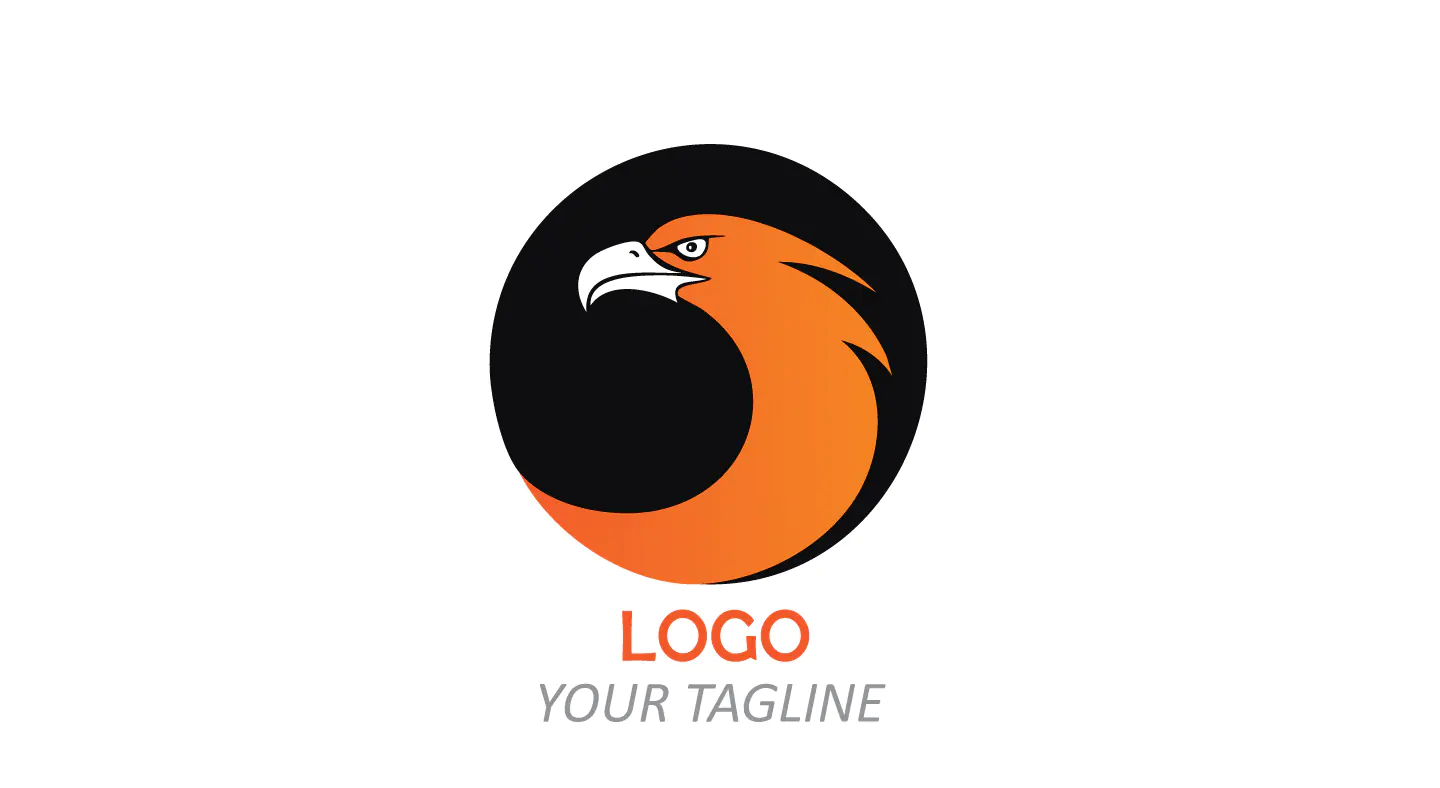 Bold Eagle Logo in Circular Shape for Sports, Security, and Corporate Identity
