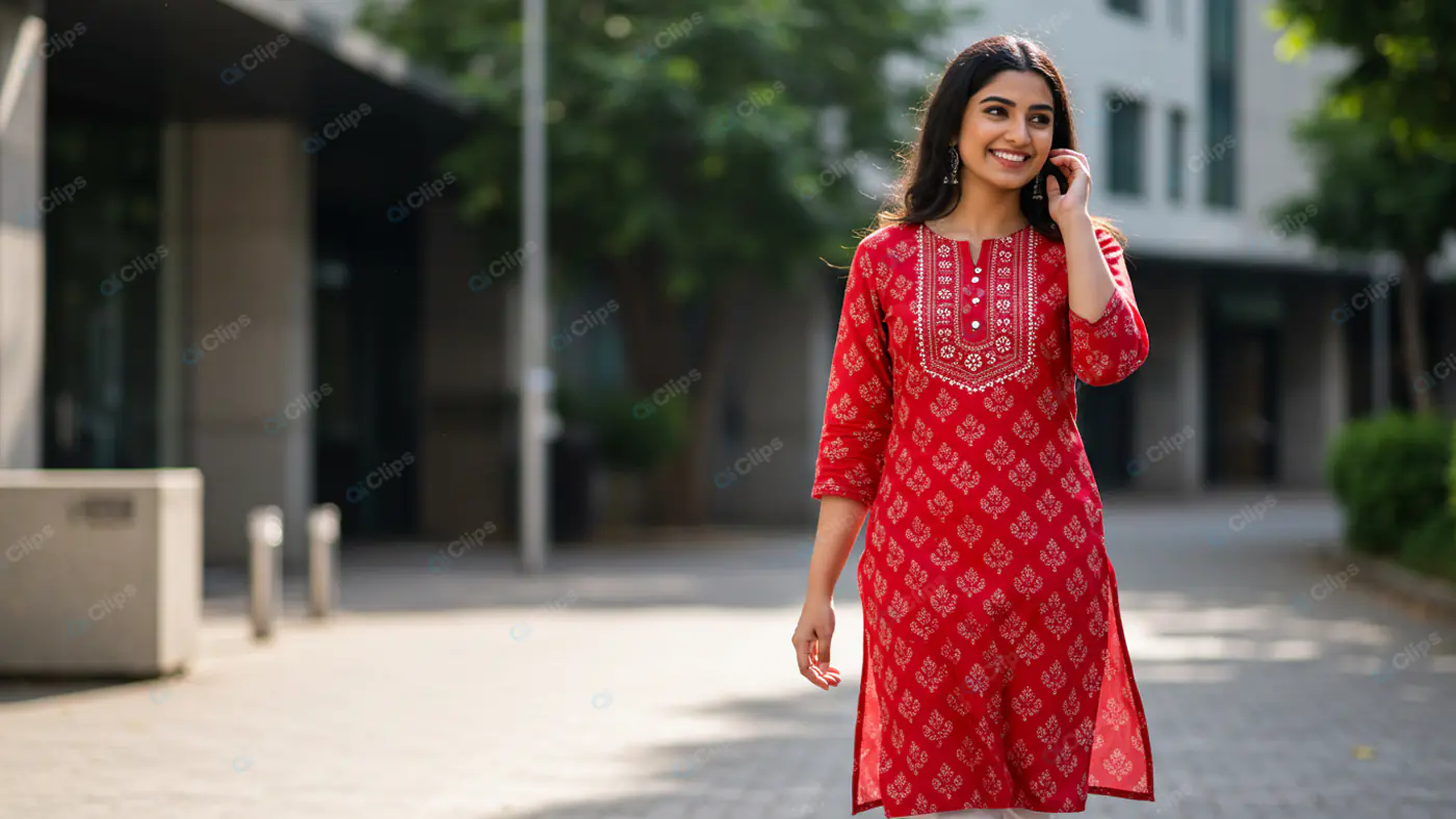 Urban Indian Fashion in Red