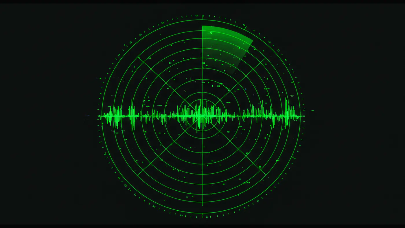 Advanced Green Radar Screen with Pulse Waves