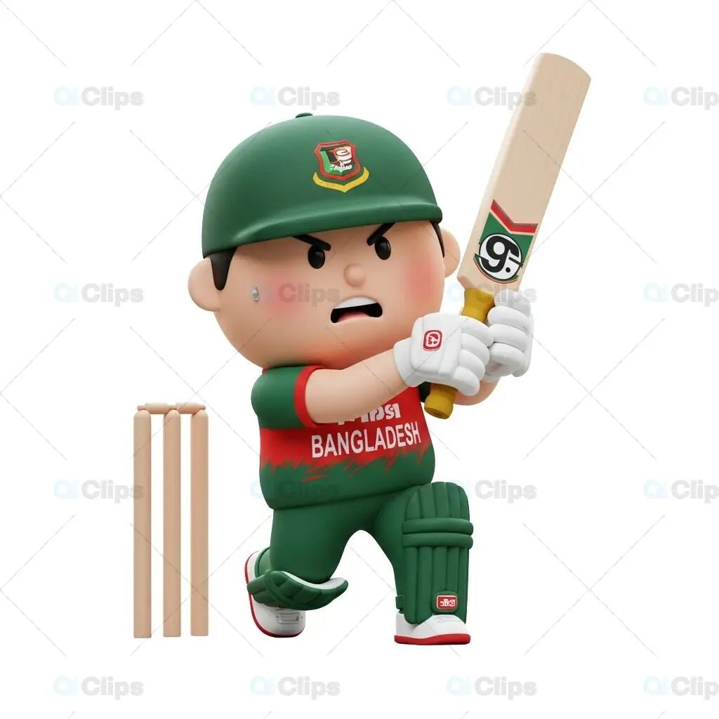 Bangladeshi Cricket Player 3D Illustration