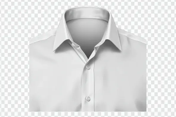 White Formal Shirt Collar PNG – Transparent Background Front View for Mockups