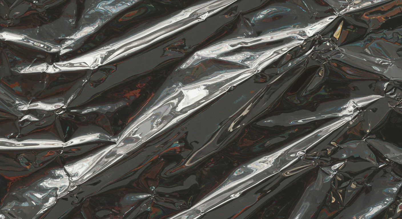 Dark Reflective Crinkled Foil Texture